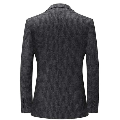New Style Blazer Men's Fashion Korean Version Business Wedding Gentleman Wool Versatile Host Slimming Casual Banquet Blazer