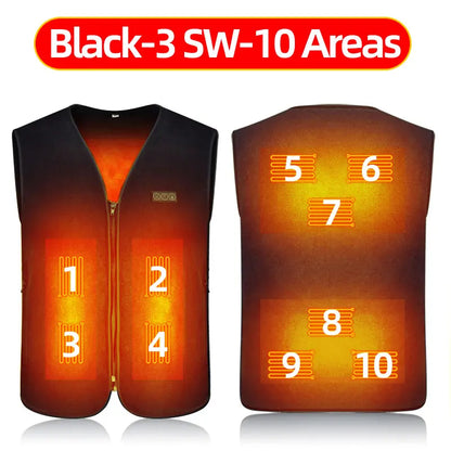 10 Areas Heated Vest Men Women Usb Electric Self Heating Vest Warming Waistcoat Heated Jacket Washable Thermal Heated Clothes