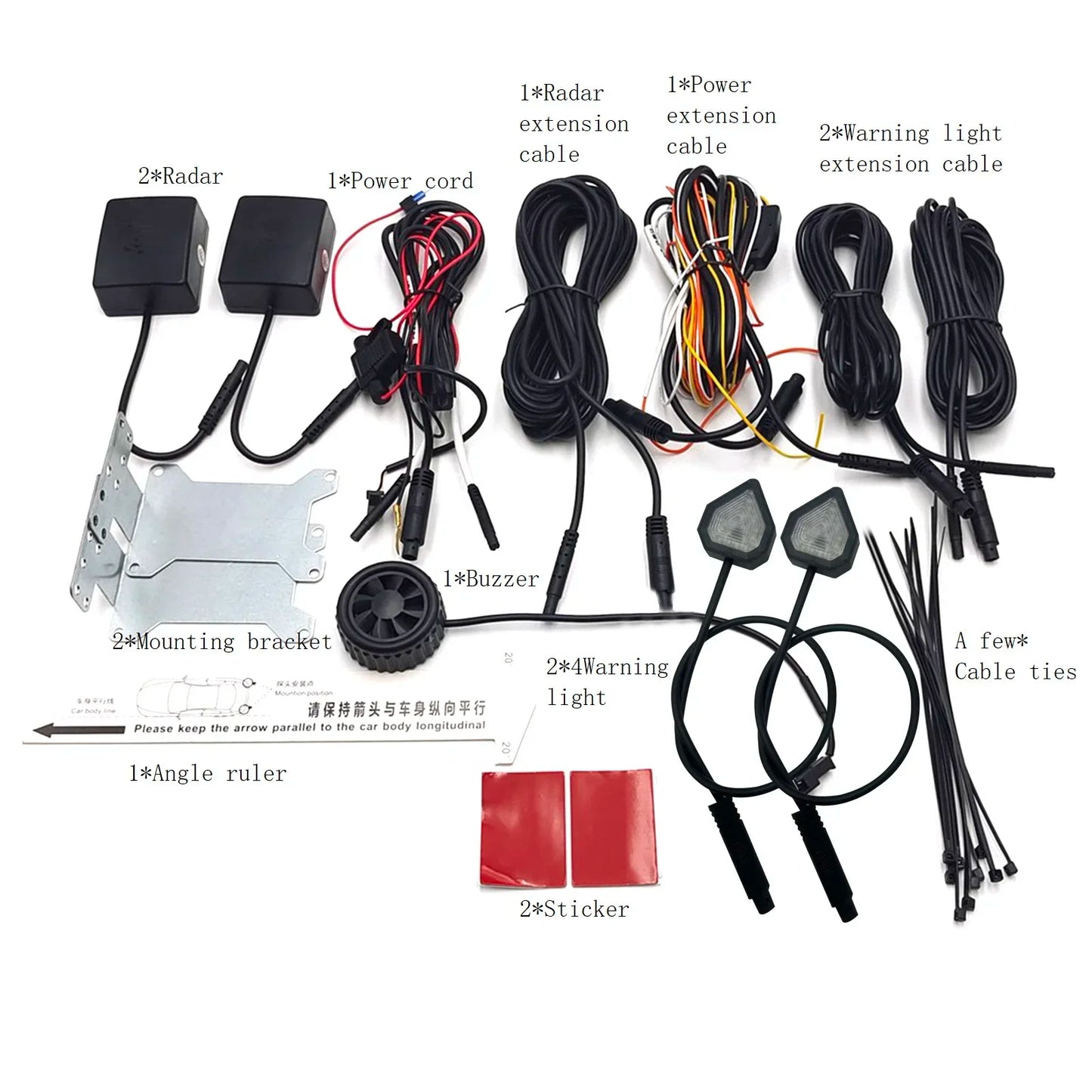Car Bsd Blind Spot Detection System Universal 24Ghz Millimeter Wave Radar 20M Change Lane Safer Assist Aided Parking