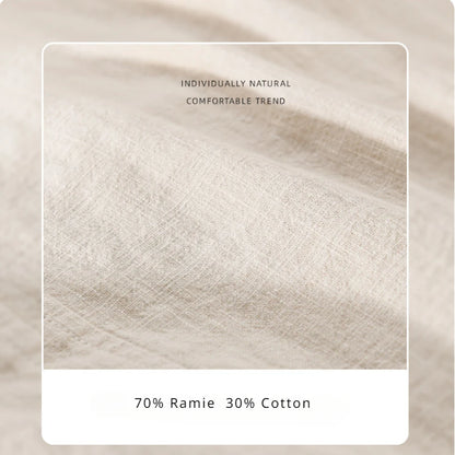 Spring Autumn New Solid Color Casual Long Sleeve Shirts for Men Clothing Cotton and Linen Soft Streetwear FY9796