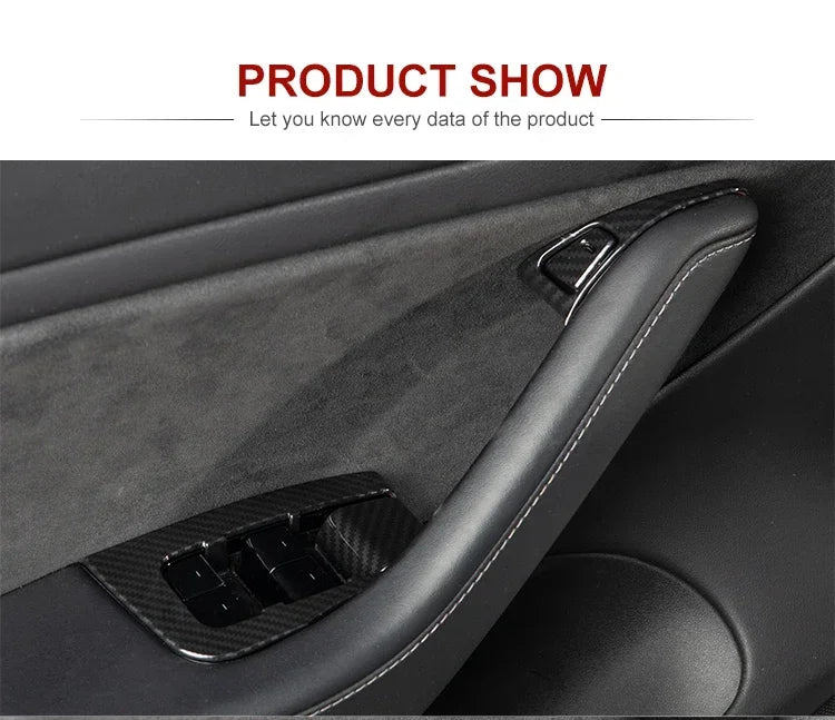 Window Lifter Switch Buttons Cover for Tesla Model Y/3/3+ Highland Trim Frame Button Stickers 2017-2024 Car Interior Accessories