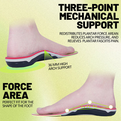 Plantar Fasciitis Insoles, Orthopedic Arch Support Inserts Men Women Heel Pain Relief, Flat Feet Insoles for Work Boots