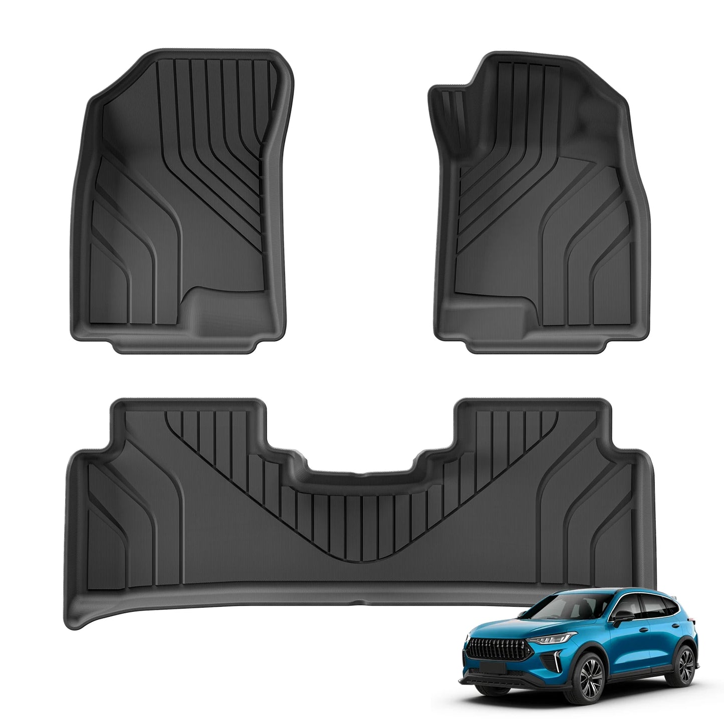 Right Drive for Haval-Jolion 2021-2024 Car Floor Mats TPE 3D Anti-slip Foot Pad Protection Accessories Black