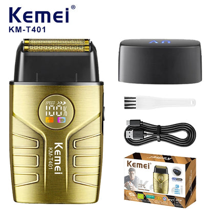 KEMEI KM-T401 Electric Shaver Hair Rechargeable Facial & Beard Foil Razor For Men Bald Head Shaving For Men Machine Barber