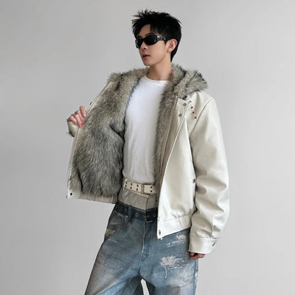 LUZHEN 2025 Winter Original Reversible Design Faux Fur Liner Hooded Parka Jacket Men's Handsome High Quality Padded Coat JY5671