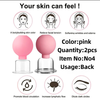 Tuhopeta Vacuum Cupping Glass Jar Cellulite Massager Acupuncture Suction Cup Slimming FatBurning Health Care Chinese MedicalTool