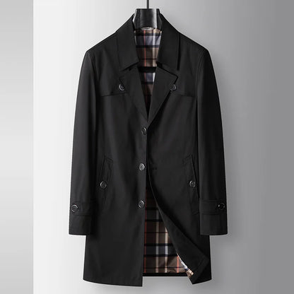 2026 Men Luxury Business Casual Coat Trench Coat Spring Autumn Long British Light