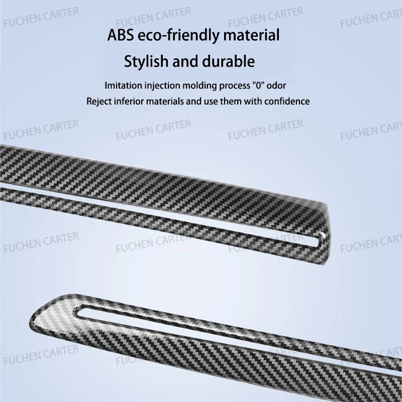 For Tesla ModelY Juniper2025 Car Door Decorative Strip ABS Carbon Fiber Texture Anti - Scratch Protective Interior Car Accessory
