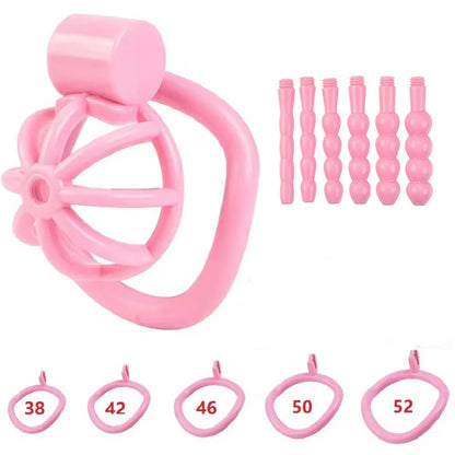 2026 Male Penis Chastity Cage Set Small Chastity Cage 5 Cock Rings With Urethral Sound Plug Penis Bondage Slave Man Sex Toy
