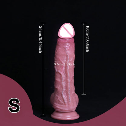 3 Sizes Realistic Soft Brown Dildo Huge Thick Fake Penis Double Silicone Cock Woman Man Masturbation Suction Cup Anal Sex Toys