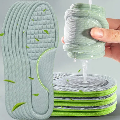 Nano Deodorant Sports Insole Breathable Sweat Absorbent Anti-Odour Shoe Pad Shock Absorption Odor Resistant Inserts for Sneakers