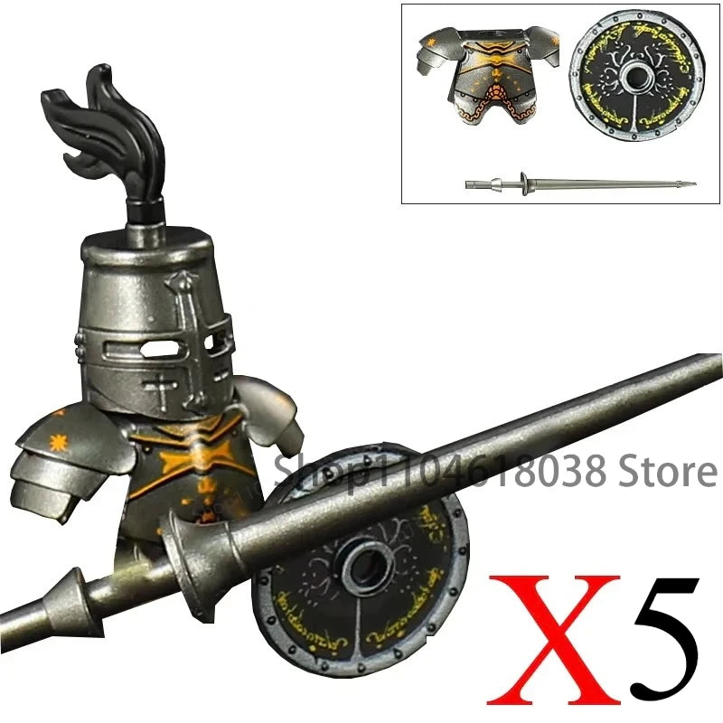 Green Dragon Raven Knights Shield Action Figures MOC Medieval Ancient Knights Scene Building Block Creative Toys for Children