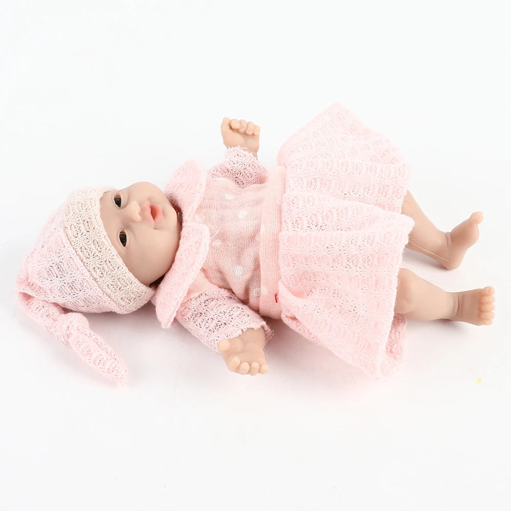 IVITA 7" Girl Preemie Full Body Silicone Reborn Baby Doll Lifelike Mini Realistic Doll Surprice Children Antistress Toys Dolls