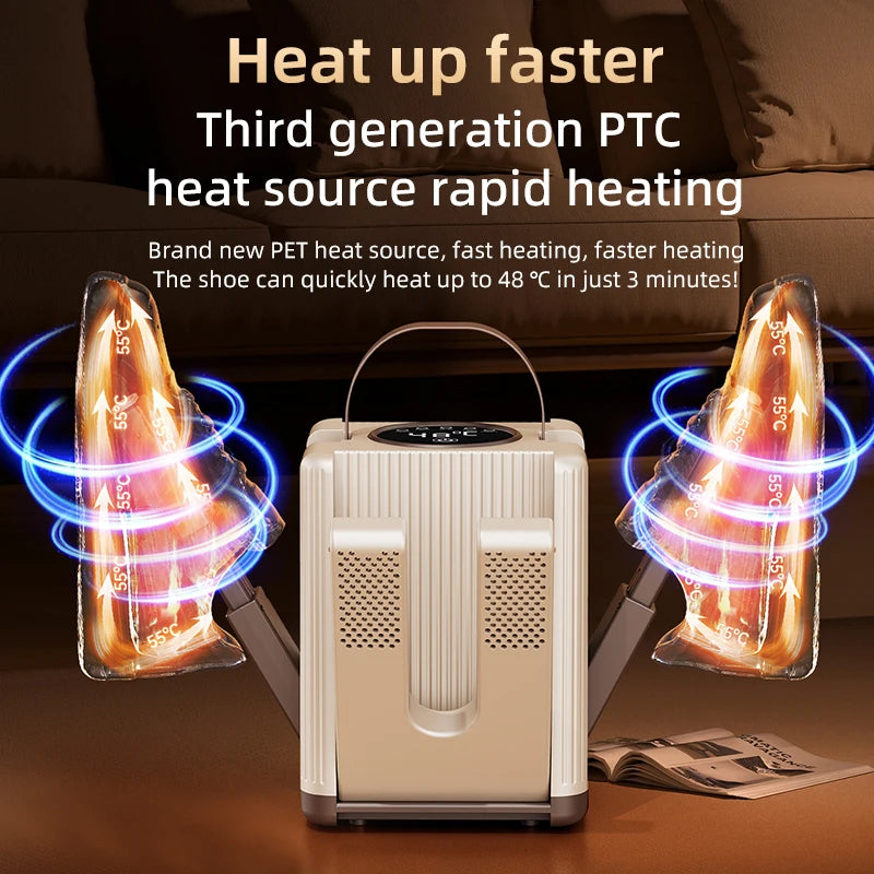 Six Arm Shoe Dryer Foldable Electric Shoe and Boot Dryer Timing Control Household Shoe Warmer Portable Heater For Socks Boots