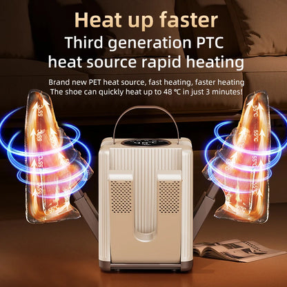 Six Arm Shoe Dryer Foldable Electric Shoe and Boot Dryer Timing Control Household Shoe Warmer Portable Heater For Socks Boots
