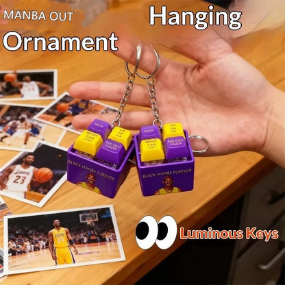 Black Mamba Voice Keychain LED Sound Pendant Classic Quotes Talking Button Stress Relief Toy Gift For Fans Car Backpack Hanging