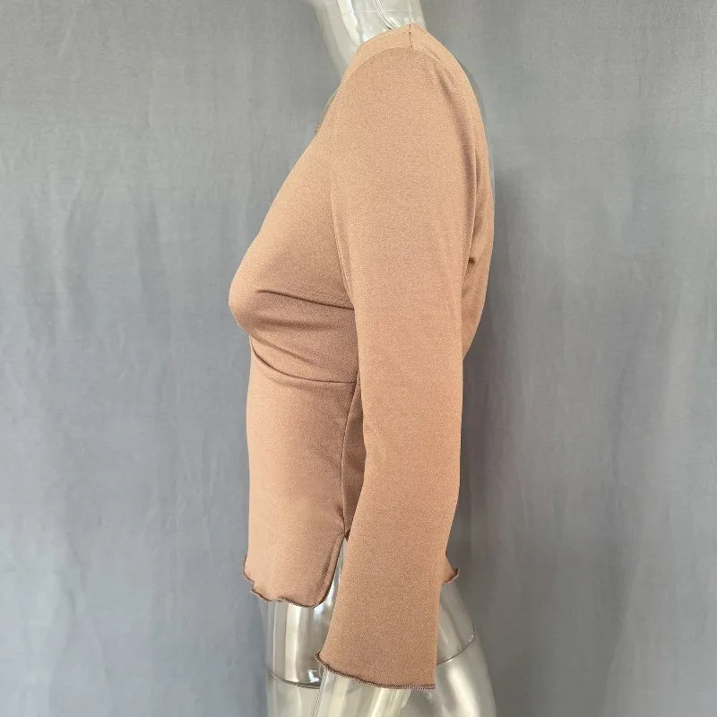Tossy Summer V-Neck Sexy T-Shirts Top Women Patchwork Casual Solid Slim Commute Y2k Top Pullover Female Backless Tee Top 2026