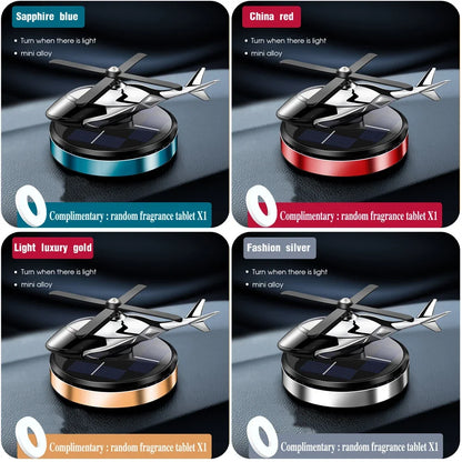 Solar Car Helicopter Propeller Fragrance Auto Interior Accessories for Men Women Car Perfume Decoration