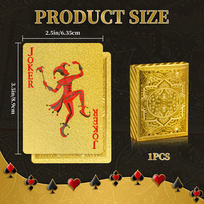 Gold Size Playing Cards | 1/2/4 Pack Plastic Waterproof Poker Set | Professional Board Games | Adult Game Gift for Holidays, Vac