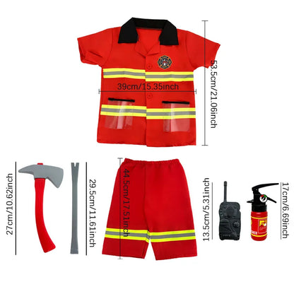 7-Piece Children's Fire Rescue Toy Set, Pretend Play Firefighter Tool Toy Set, Role-Playing Costume, Boy's Toy, Holiday Costume, Birthday Gift, Holiday Gift, Christmas Gift, Halloween Gift