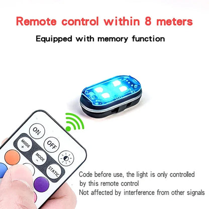 1/2/4/8pcs Wireless LED Strobe Lights Car Decor Atmosphere Light 8 Colors Rechargeable Led Lights Anti-Collision Warning Light