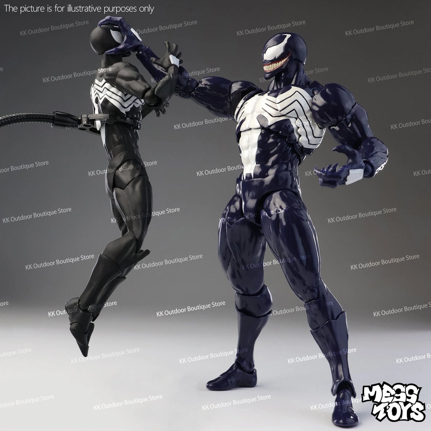 NEW Mess Toys Venom Lethal Neighbor Spider Man Symbiotic Black Suit Messtoys Spiderman Anime Action Figure Model Doll Gifts Toys