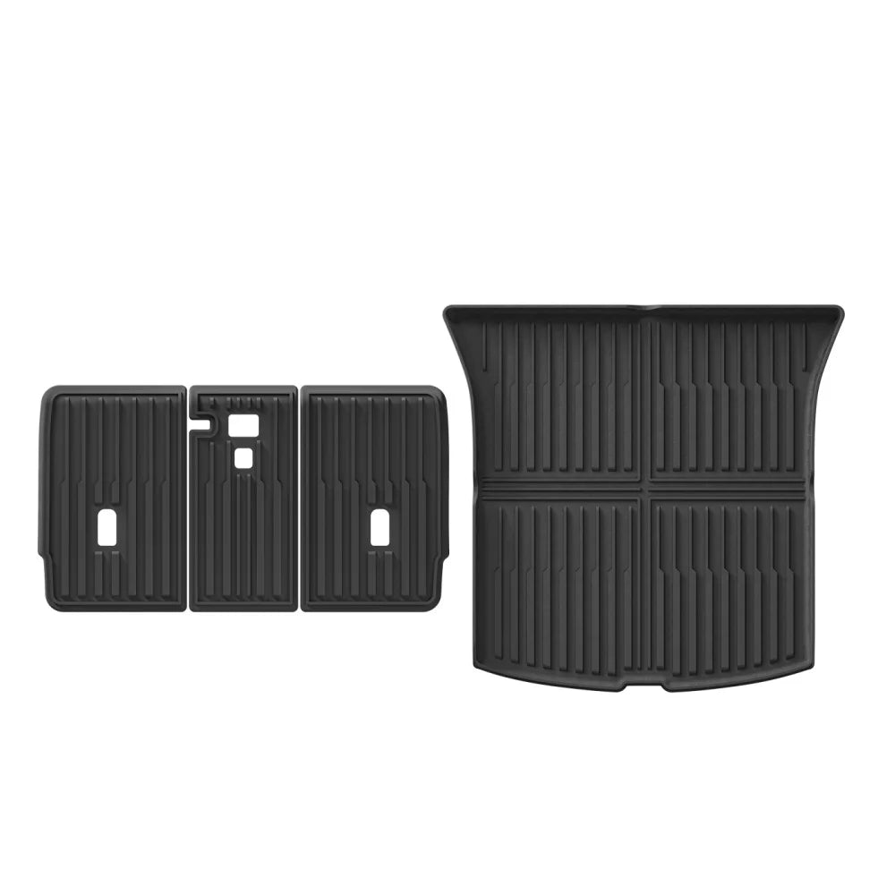 LUCKEASY for Tesla Model Y Launch Juniper 2025 2026 Rear Trunk Seat Backrest Cushion Anti-Kick Mat Car TPE Trunk Protection Pad
