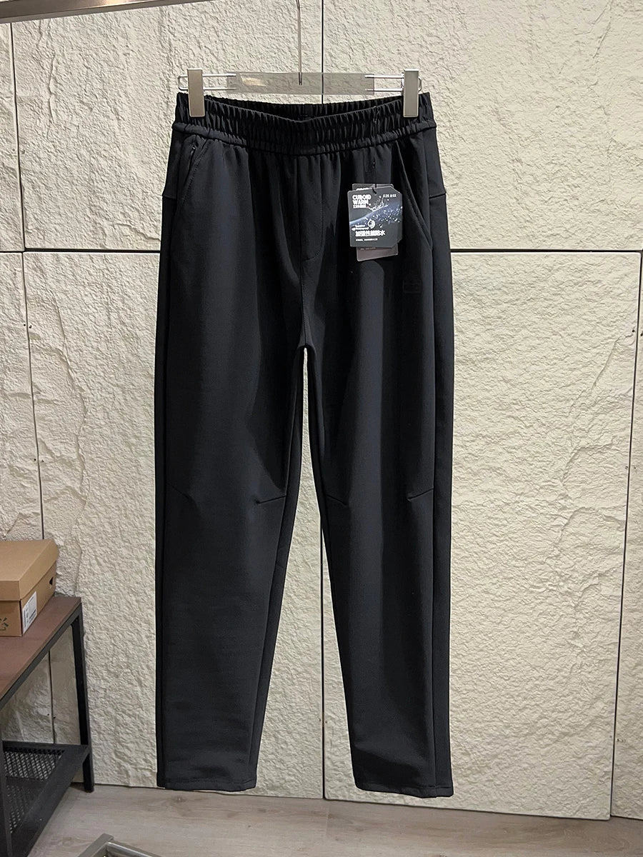 Outdoor Softshell down Pants Thickened Winter Commuting Trousers Men's Youth Fashion Warm Casual Nylon Spandex Fabric