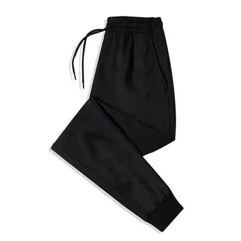 Men's Autumn Winter Thickened Large Size Lamb Velvet Fleece Lined Warm Loose Casual Pants Polyester Fiber Youth Pure Color