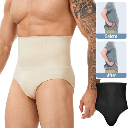 Men's Compression Shorts Tummy Control Butt Lift Underwear High Waist Shapewear Slimming Briefs Body Shaper