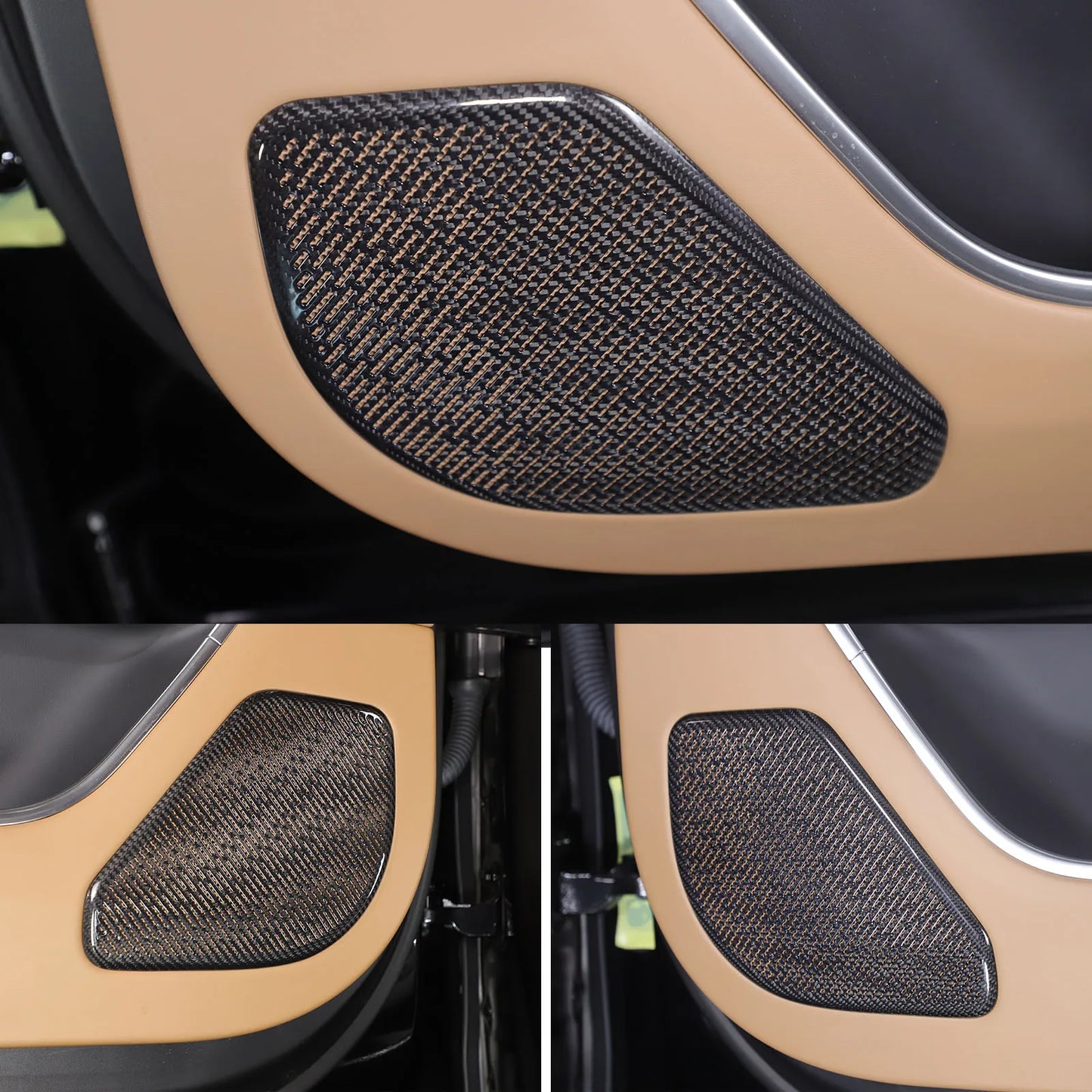 cheya Real Carbon Fiber Car Center Control Panel, Car Inner Door Panel for Land Rover Range Rover Vogue L460 2024+ Accessories