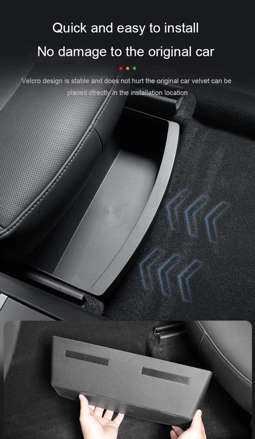 Under Seat Storage Box Organizer for Tesla Model Y Juniper 2025 2026 Underseat Storage Tray Bin Trash Can Car Travel Accessories