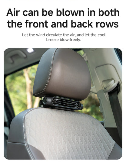 Summer Car Seat Cooling Fan 3 Speed Quiet USB Headrest Ventilation 5V Portable Backseat Cooler with 3000mAh Battery or Corded