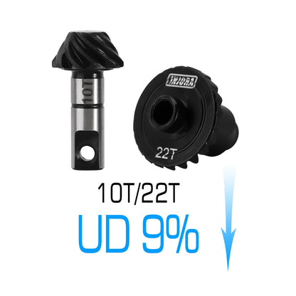 INJORA Steel Alloy Overdrive Underdrive Helical Axle Gear Set for 1/18 RC Crawler Car TRX4M TRX-4M Upgrade Accessories