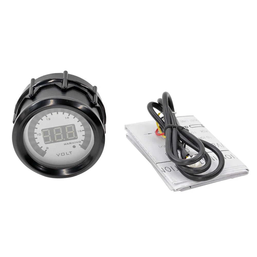 2 Inch (52mm) Auto Car LED Digital Display Volt Gauge 12V Battery 8-12V Voltage Detection Meter