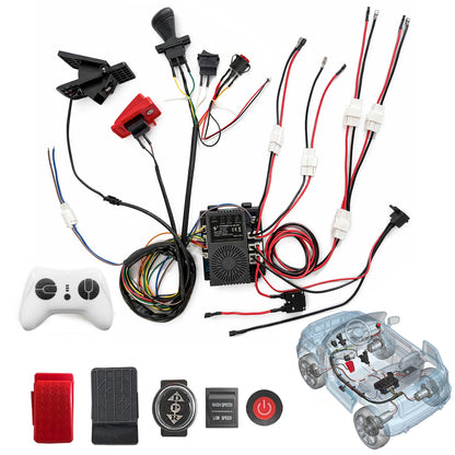 24V Speed Controller Kit Conversion Kit with Variable Speed Pedal and Brake and wires harness for Children Electric Car Upgrade