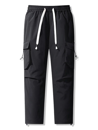 Winter Men's Pants 90% White Duck Down Padded Multi-Pockets Straight Cargo Pants Windproof and Waterproof Thick Warm Trousers