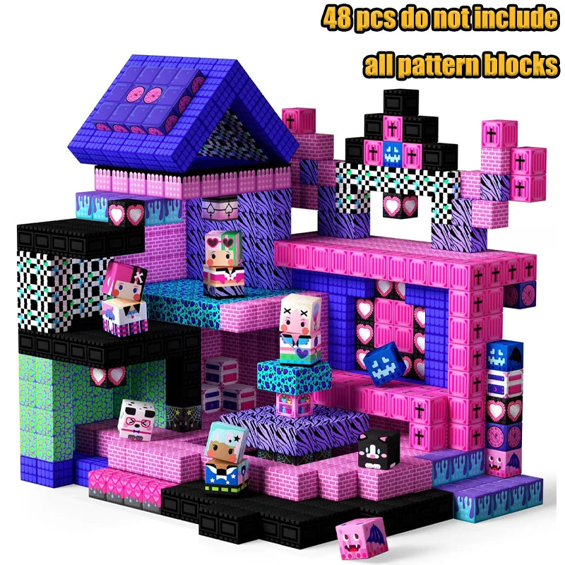 Magnetic Building Blocks New Mine World Magnetic Snow Ice Castle Construction Brick Cube STEM Boy Girl Children Toy Set Gift