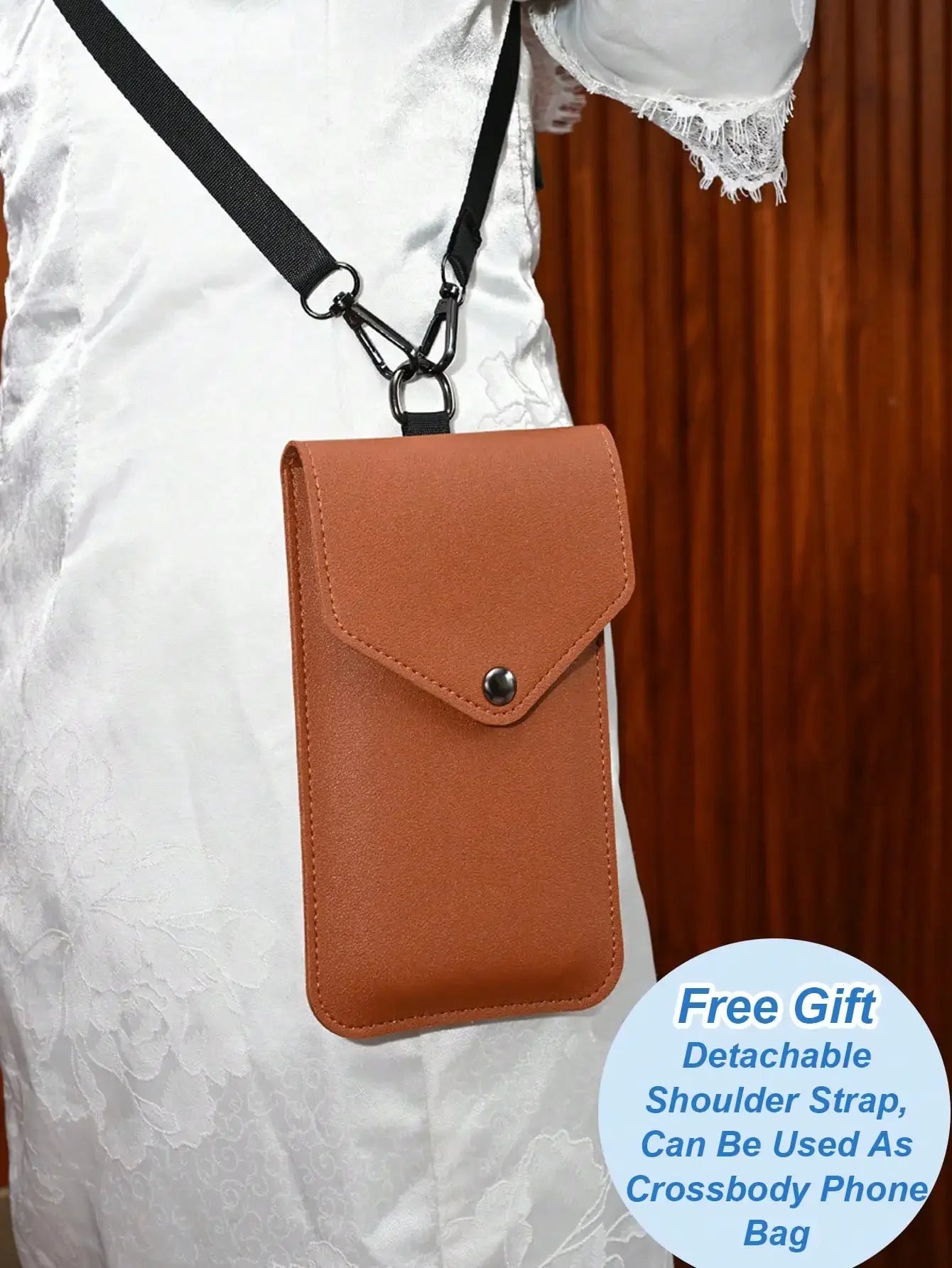 Universal Multi-Use Car Storage Bag with Shoulder Strap, Stick-On, Premium Leather, For Dashboard, Door, Seat Back