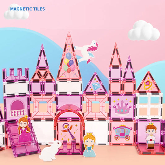 Children Magnetic Tiles Educational Magnetic Building Blocks Magnetic Toys For Girls Free Assembly Toy Birthday Gift