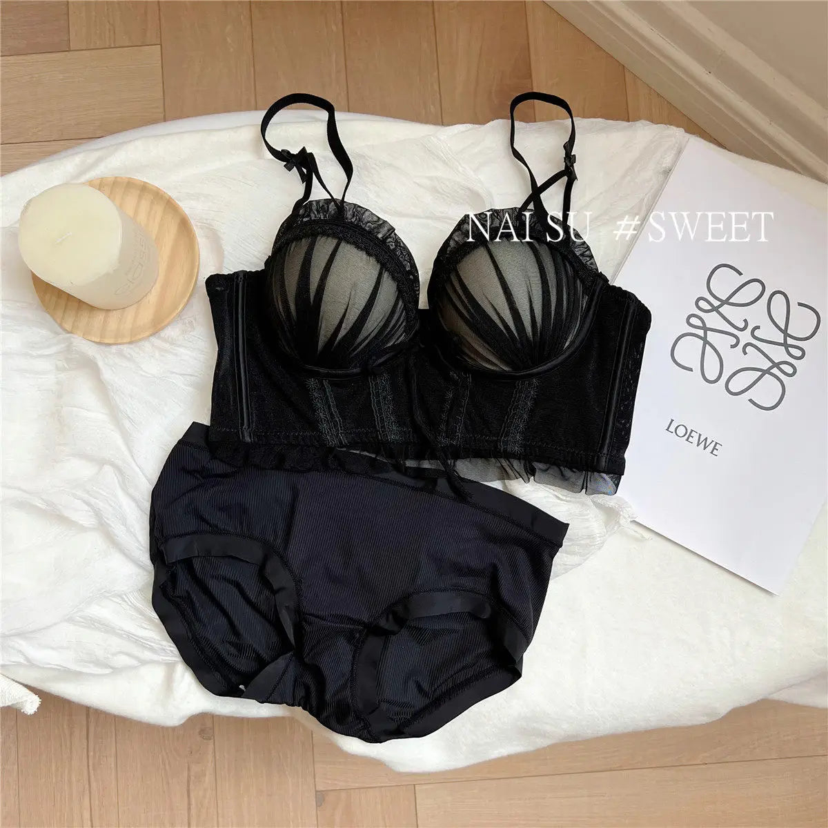 Iroppoi Sweet Charming Lingerie Set Delicate Lace Push Up Bra Small Cup Women, Sek-si Feminine Look New Hot Item BANERDANNI