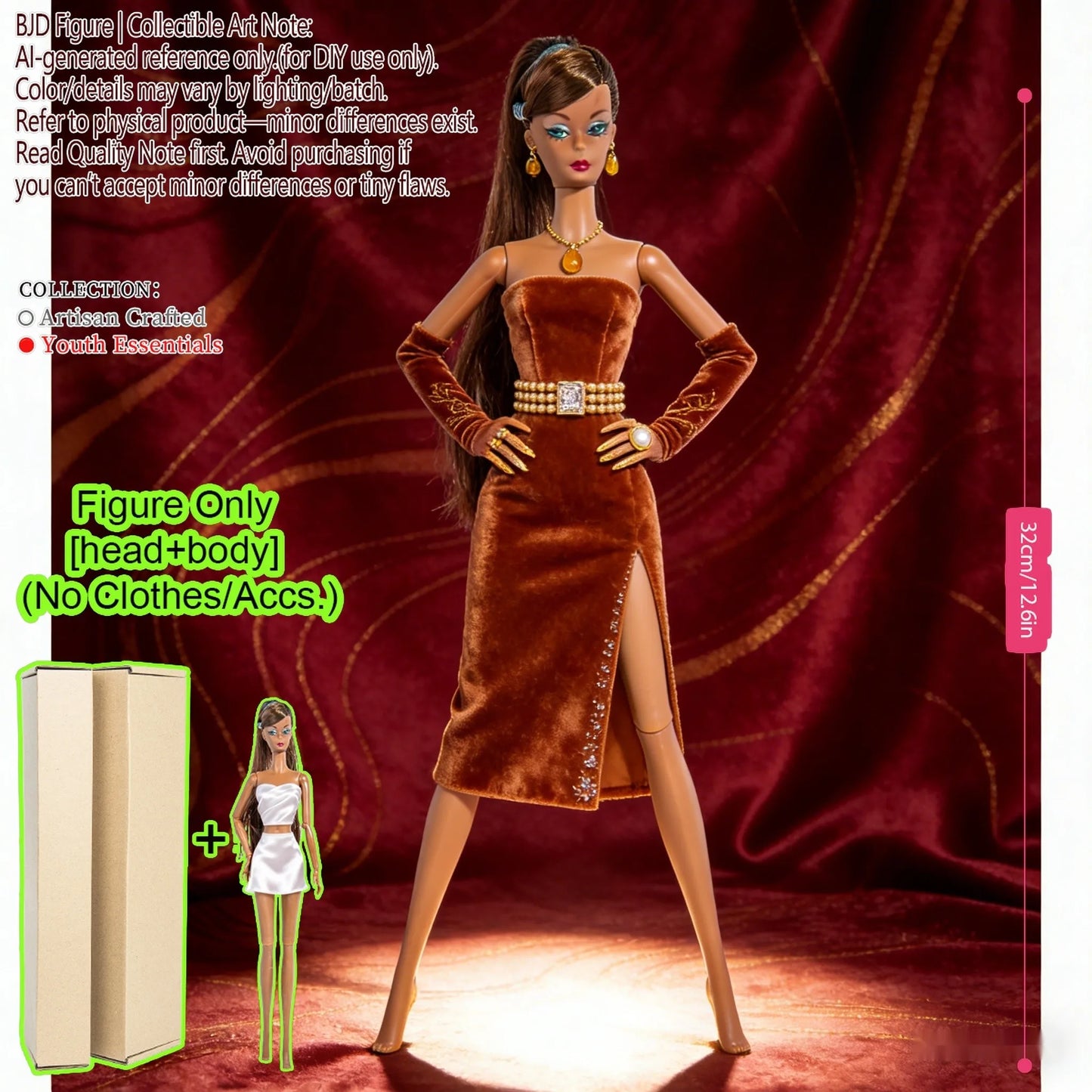1/6 Scale Fashion BJD Doll 12 Joint Articulated Body Art Collection Doll For Home Decor