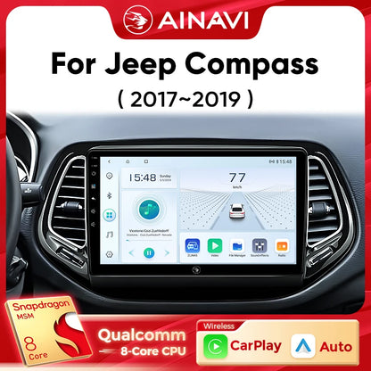 Ainavi Car Multimedia Player For For Jeep Compass 2 MP 2017 2018 2019 wireless Carplay Android Auto 4G Wifi 2din