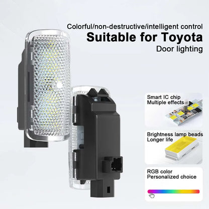 Customized for Toyota car door welcome light, Car door opening dynamic welcome atmosphere floor light,Car warning lighting