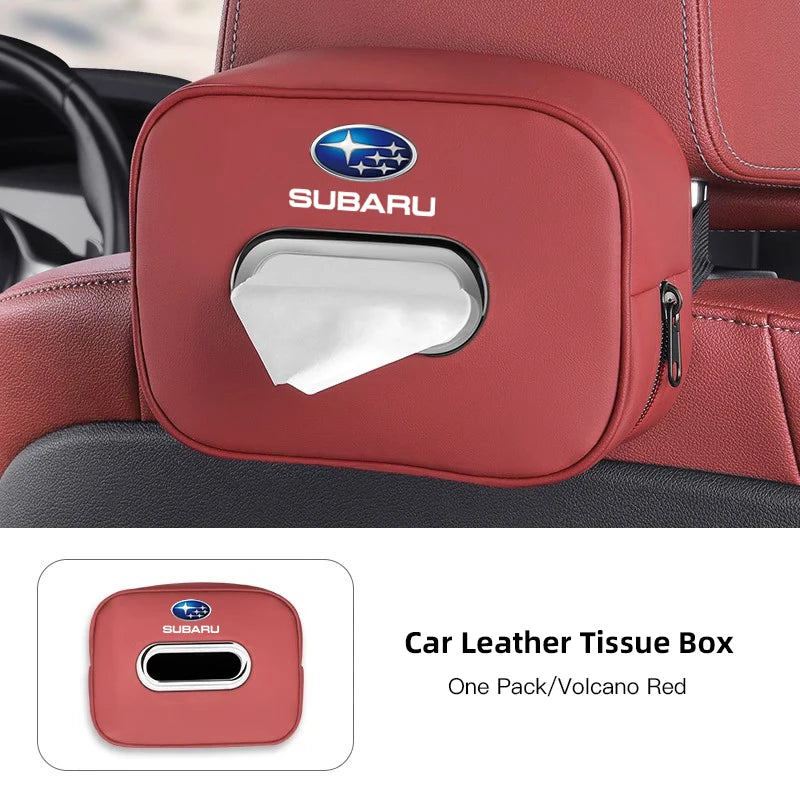 High-capacity Car Interior Tissue Box Kleenex Storage Bag Accessories For Subaru STI Forester Impreza Legacy Outback XV BRZ WRX