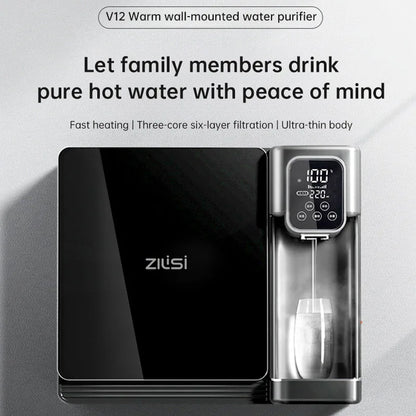 Wall mounted household water purifier without water tank pipeline water dispenser, instant hot direct drinking