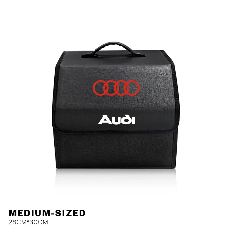 Car Trunk Collapsible Leather Tidying Stowing Box Accessories For Audi Sline A1 A3 A4 A5 A6 A7 A8 B8 B9 B6 C6 Q2 Q3 Q5 Q7 Q8 TT