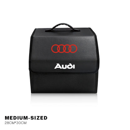 Car Trunk Collapsible Leather Tidying Stowing Box Accessories For Audi Sline A1 A3 A4 A5 A6 A7 A8 B8 B9 B6 C6 Q2 Q3 Q5 Q7 Q8 TT