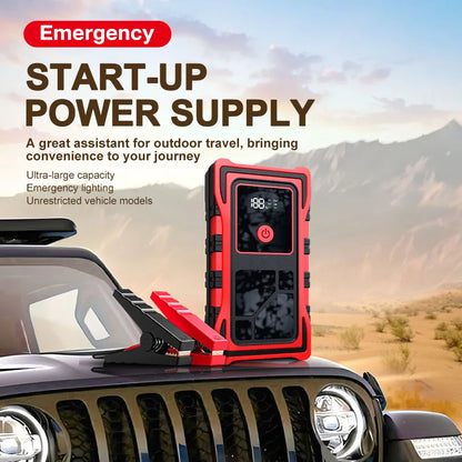 7000A Portable Vehicle Emergency Jump Starter, Car Cigarette Lighter, 12V Mobile Power Bank, LED Lighting with USB Charging Port