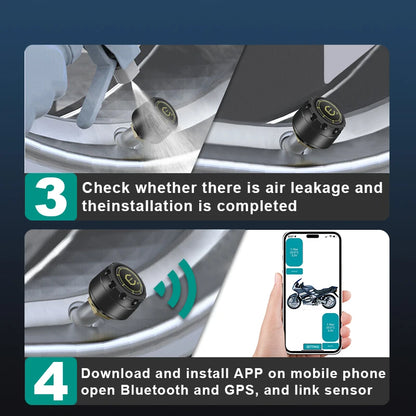 Car TPMS Tire Pressure Monitoring System Bluetooth 5.0 Mobile Phone Display Motorcycle Car Tyre Pressure Sensor for lOS Android